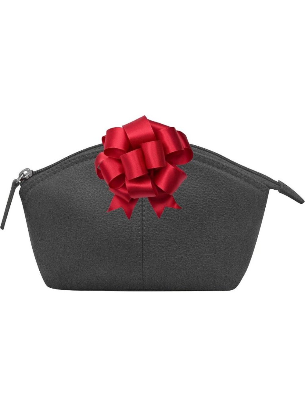 Genuine Leather RFID Blocking Makeup Pouch - Stylish Black Cosmetic Bag